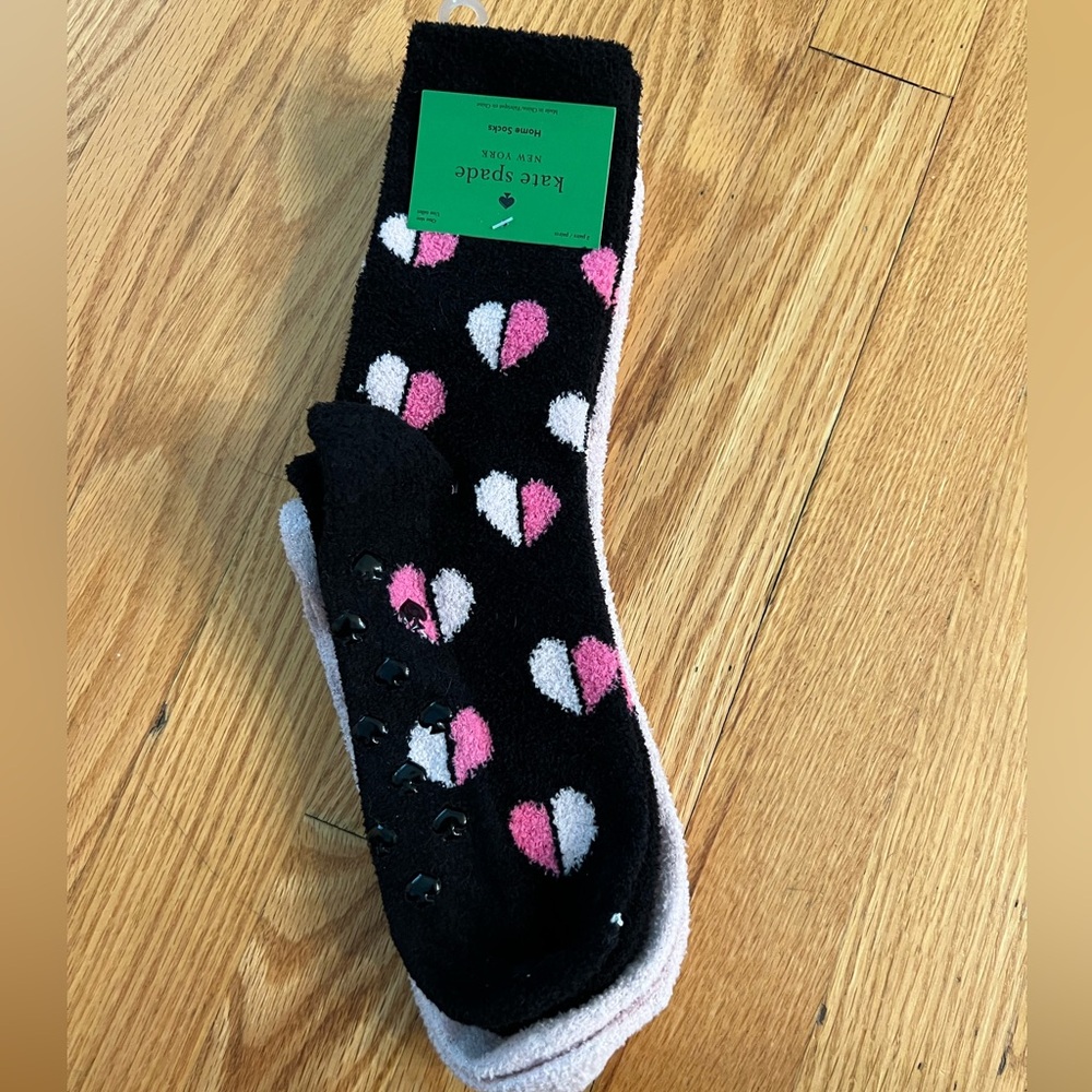 2 pair Kate spade fuzzy grip socks